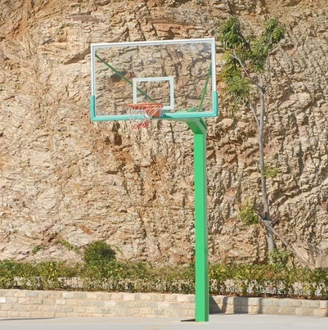 Torre Basquetbol Fijo Acero Tablero Vidrio Templado Pro-1