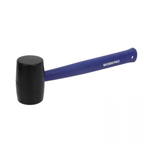 Mazo Goma 16 OZ Negro Mango Plastico Martillo De Goma WorkPro-0