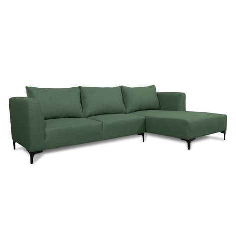 Seccional Suria Chenille Tipo Lino Verde-1