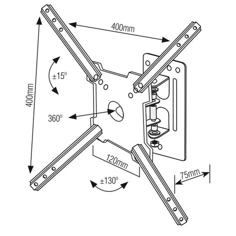 Soporte TV Articulado 10" a 55"  130°  30Kg-3