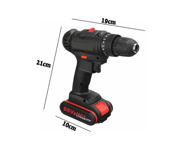 Taladro Inalámbrico 68vf 2 Batería 2 Velocidades + Broca-2