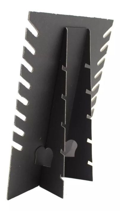 Exhibidor Mostrario 8 Cadenas Collar Terciopelo Negro Plano-3