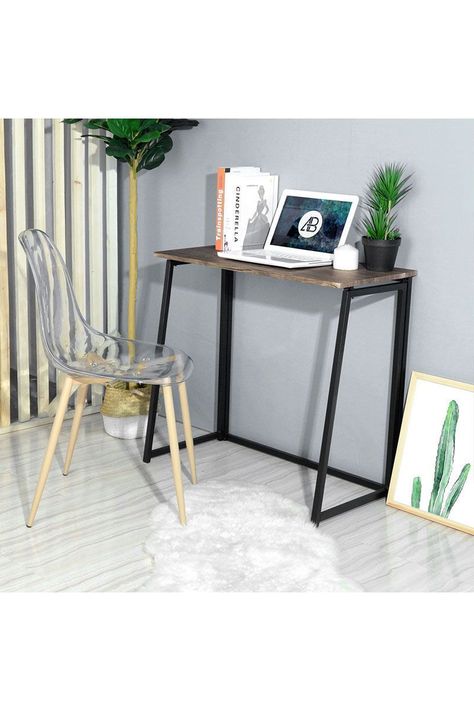 Escritorio de PC con Estructura de Metal Eva Café-5