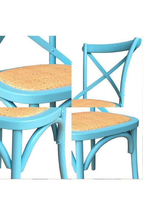 Pack 2 Sillas de Comedor Retro Azul-4
