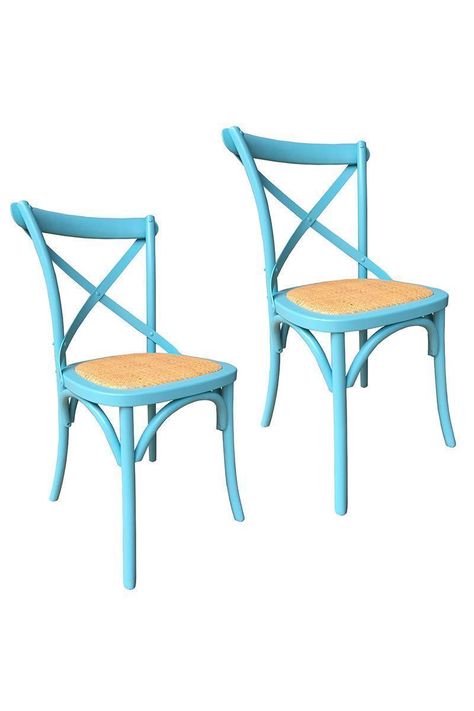 Pack 2 Sillas de Comedor Retro Azul-0