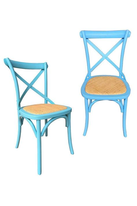 Pack 2 Sillas de Comedor Retro Azul-3