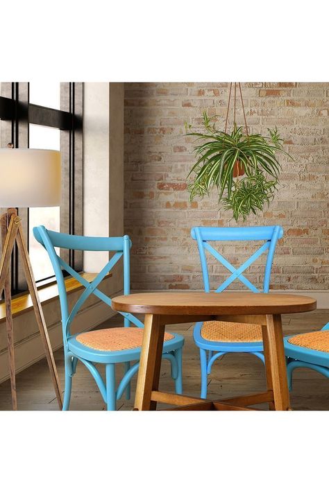 Pack 2 Sillas de Comedor Retro Azul-1