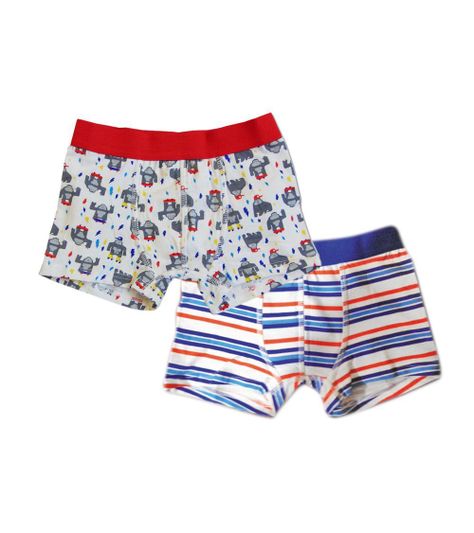 Set de Dos Boxers Estampados Azul Para Niño -0