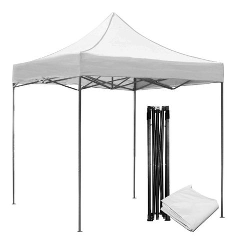 Toldo Plegable 3x3 Carpa Impermeable Protección UV Blanco-0