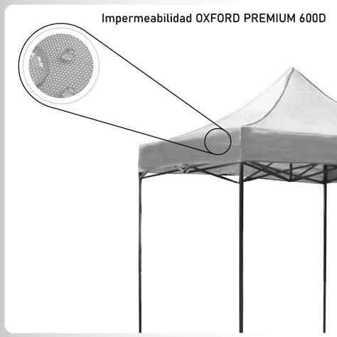 Toldo Plegable 3x3 Carpa Impermeable Protección UV Blanco-4