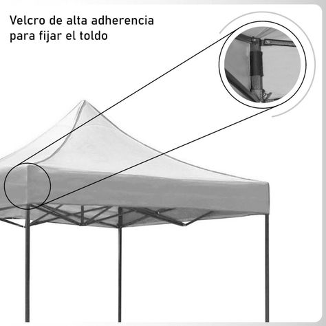 Toldo Plegable 3x3 Carpa Impermeable Protección UV Blanco-2