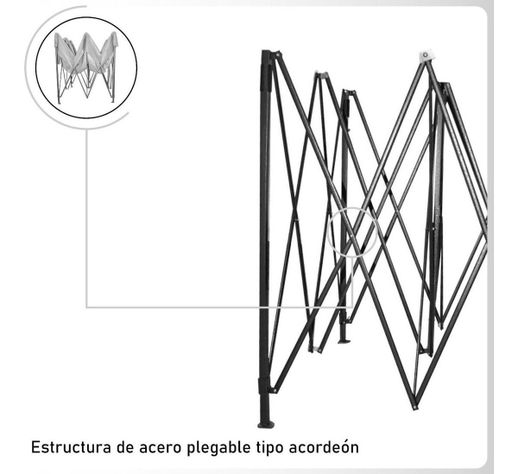 Toldo Plegable 3x3 Carpa Impermeable Protección UV Blanco-6