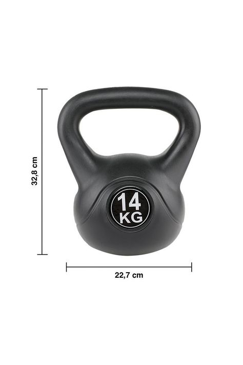 Kettlebell Mancuerna Pesa Rusa Cemento 14 Kg Negro-2