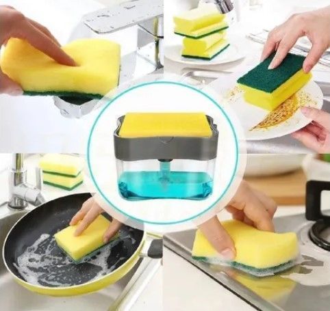 Dispensador Lavaloza Con Soporte De Esponja + Esponja Regalo-3