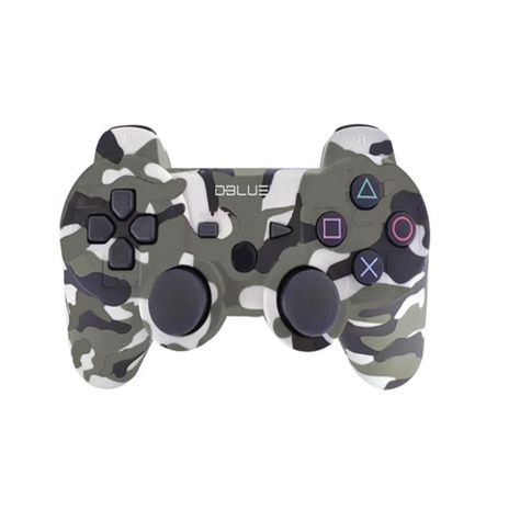 Joystick Gamer Bluetooth D-Shock Para PS3 Mimetizado Silver-0
