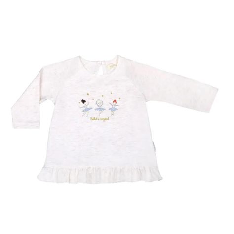 Bipack Poleras Manga Larga Bailarinas Niña 6-9 meses blanco-1