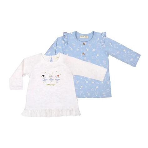 Bipack Poleras Manga Larga Bailarinas Niña 6-9 meses blanco-0