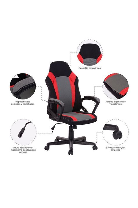 Silla Gamer Atlantis Rojo-4