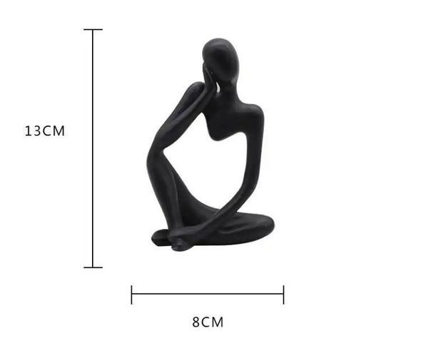 Estatua Hombre Pensador Adorno Minimalista Artesanía Abstracta Resina-1