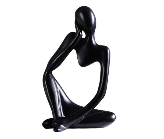 Estatua Hombre Pensador Adorno Minimalista Artesanía Abstracta Resina-0