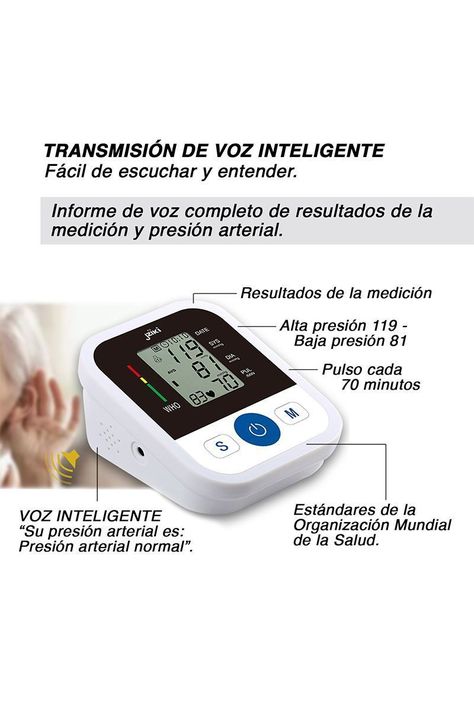 Toma Presión Digital Tensiómetro Voz Inteligente -3