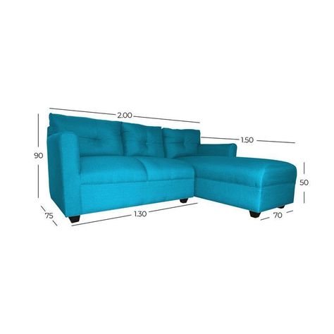 Seccional Mateo Chenille Turquesa Pata Plastica-4