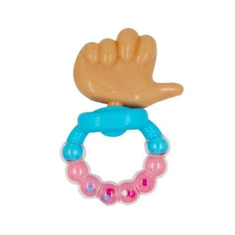 Mordedor Rasca Encias Cascabel En Forma De mano Para Bebes Rosado F-214-0