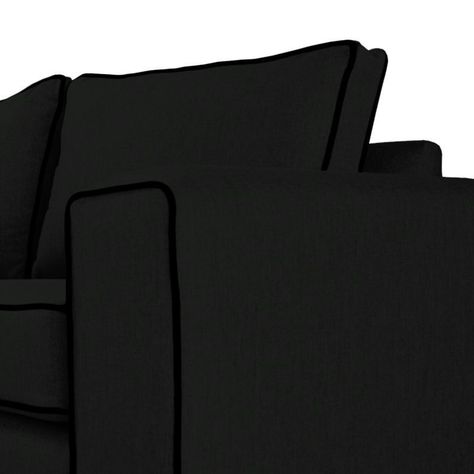 Sofá Gabro Chenille Tipo Lino Negro 3 Cuerpos-3