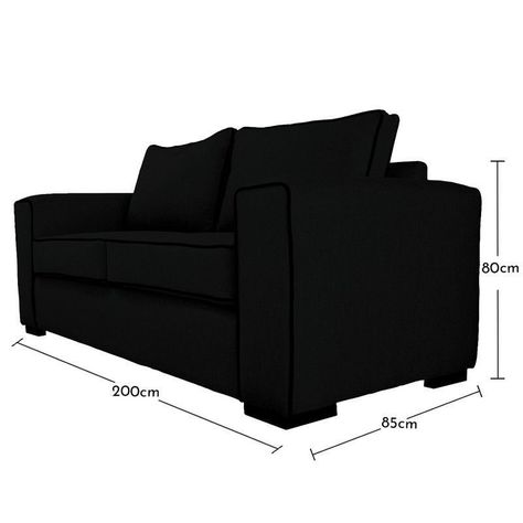 Sofá Gabro Chenille Tipo Lino Negro 3 Cuerpos-4