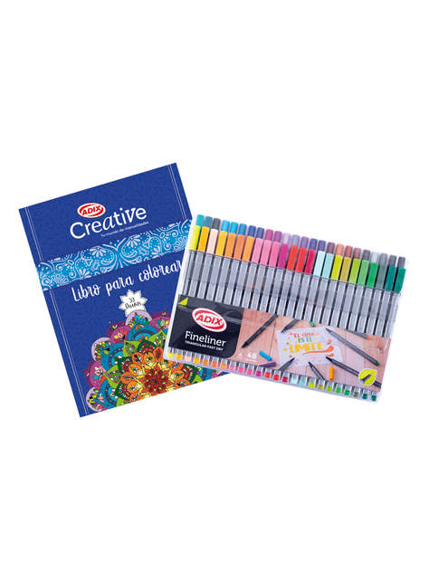 SET LIBRO MANDALA + 48 MARCADORES FINELINER-0