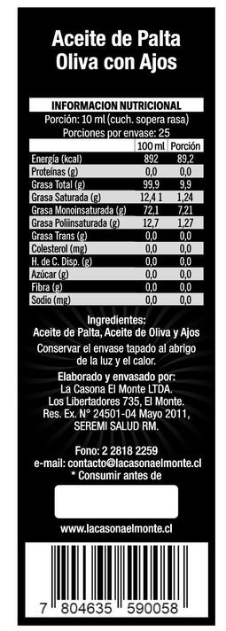 Aceite Gourmet Palta Oliva Ajos Fritos - 250 cc-1