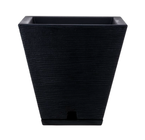 MACETERO FLORIDIS ZURIQUE NEGRO 34CM CON PLATO-0