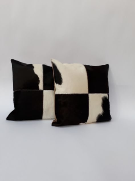 Pack 2 cojines cuero de vacuno 40x40 cms-0