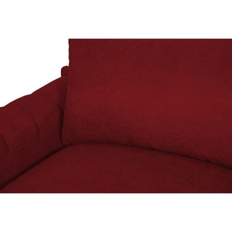 Sofá Briana Chenille Tipo Lino Rojo 2 Cuerpos-3