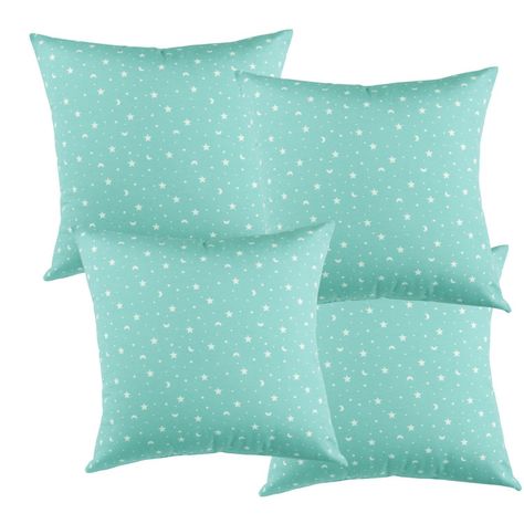 Set 4 Cojines Lona Estrellita Jade 50x50 cm-0
