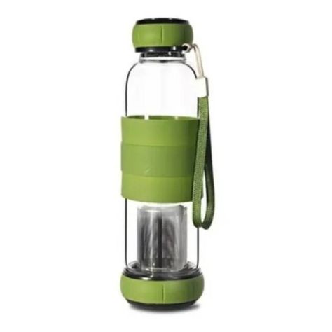 Botella De Vidrio 420 Ml Té Infusión + Funda-0