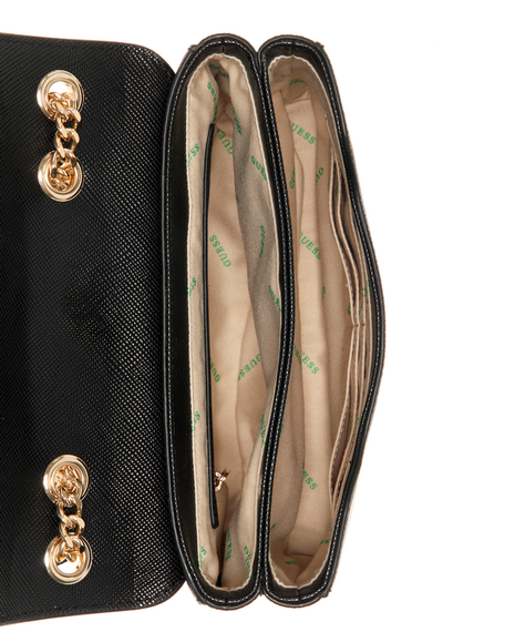 Cartera Guess Eco Ivy Convertible Xbody Flap Bla Negro-3