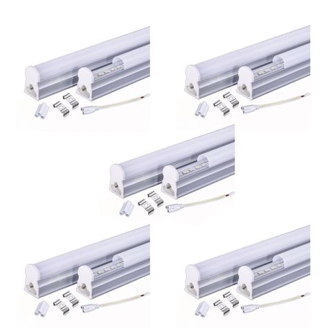 Pack 5 Tubos LED T5 Con Base 18W 120cm Neutro-0