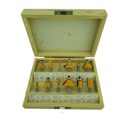 Fresas Madera 1/4 Fresadora Tupi Router 12pcs Crow-0
