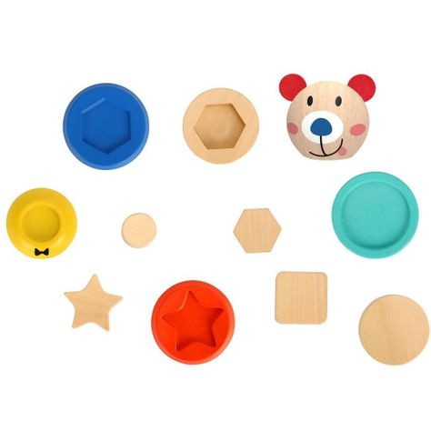 Oso Desarmable y Apilable de Madera para Bebé-1