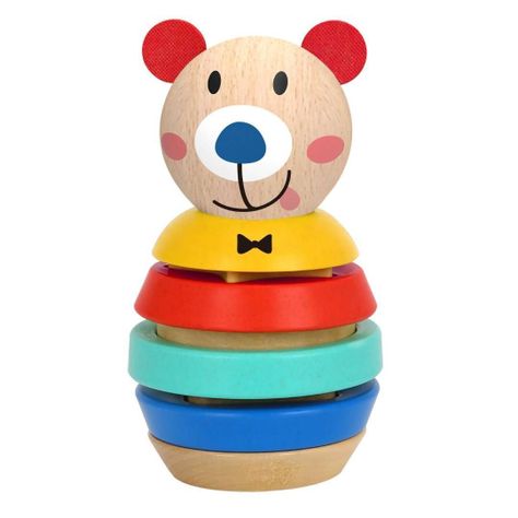 Oso Desarmable y Apilable de Madera para Bebé-0