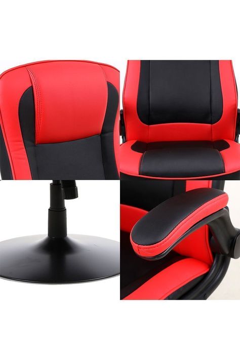 Silla Gamer con Base de Metal Rojo-5