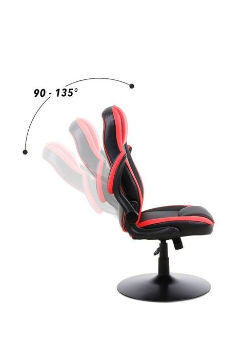Silla Gamer con Base de Metal Rojo-3