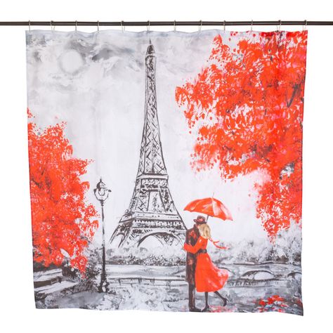 Set Cortina Baño  Paris Eiffel 1.80x1.80 cm.-1