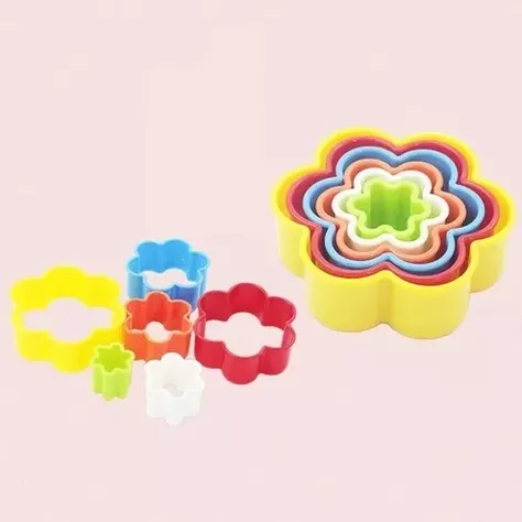 6 Molde De Galleta Cortapastas Molde Galleta Flor Colores-1