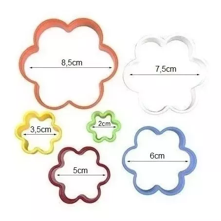 6 Molde De Galleta Cortapastas Molde Galleta Flor Colores-2