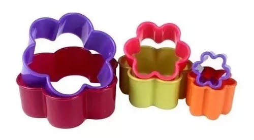 6 Molde De Galleta Cortapastas Molde Galleta Flor Colores-0