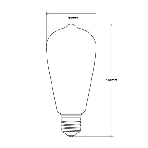 Pack 10 Ampolletas LED E-27 Filamento 8W ST64 SEC-2