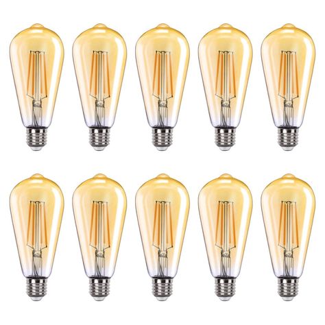Pack 10 Ampolletas LED E-27 Filamento 8W ST64 SEC-0