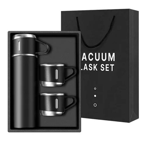 Set Termo Caliente Frio Termo Acero Inox + 3 Tazas 500 Ml-0